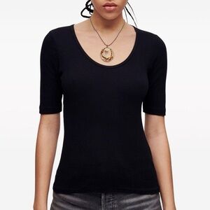 RE/DONE Black Scoop-Neck Cotton Top Made in USA (12)